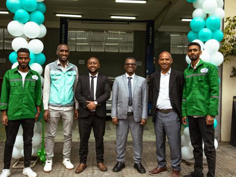 Green Light Automotive Center Team celebrating the opening