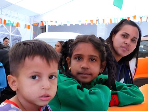 Migrant family in Mexico City