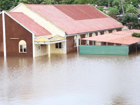 Heavy rains estimated between 100 & 200 mm/24hours caused several houses to be flooded as a result of tropical storm Filipo.