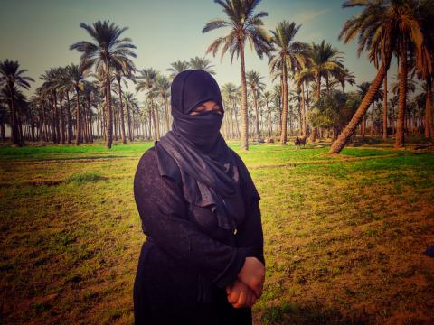 Wijdan in a moment of reflection in her farm