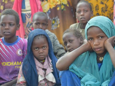 Sudanese refugees in Labane-Dafack, a transit site on Chad's eastern border. Photo courtesy WV Chad.