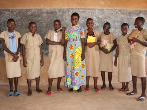 Josephine, school aunty from Burundi with her students