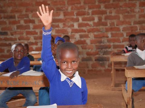 a healthy child in class