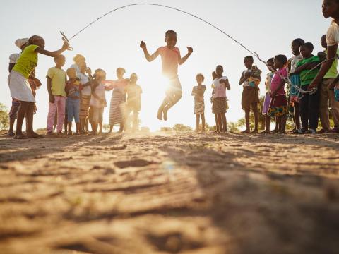 happy children playing