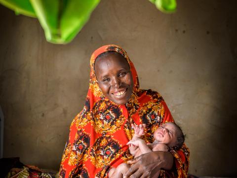Mother and baby at health clinic in Niger