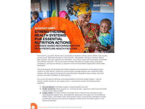 Advocacy Brief – Strengthening Health Systems for Essential Nutrition Actions