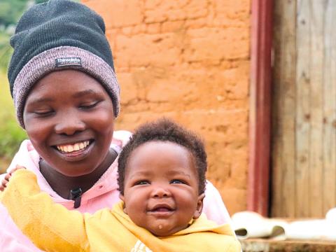 Six-month Ayabonga and her mother.