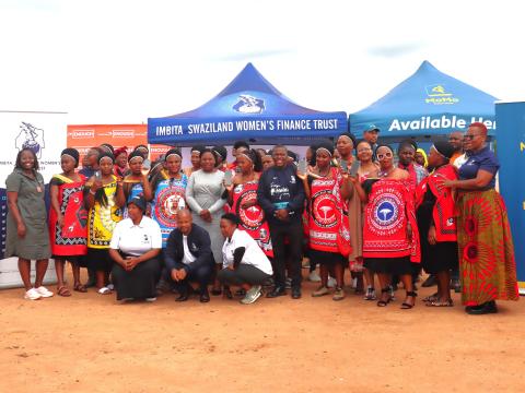 Members of savings groups after receiving loans through the FAST programme.