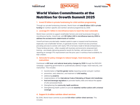 Nutrition for Growth Commitments 2025