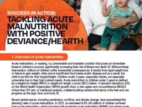 Success in action - Tackling acute malnutrition with PDH