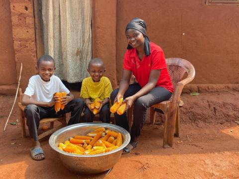 Catherine avec ses enfants