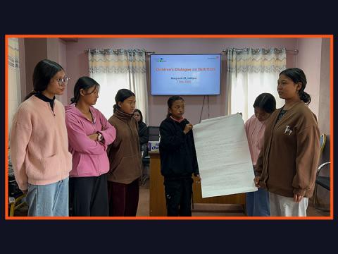 Children present their thoughts of an ideal, well-nourished community