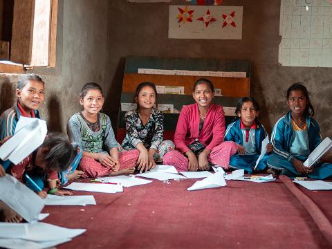Children in a classroom in Nepal