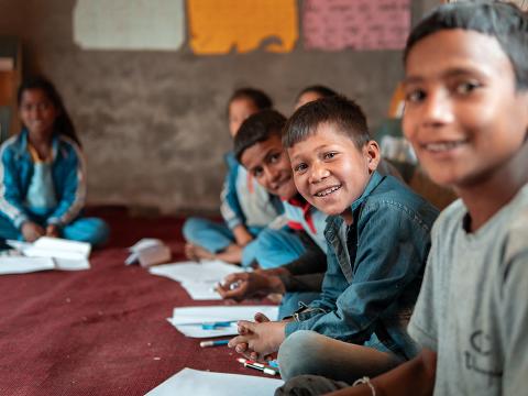 Children in a class in Doti, Nepal. 