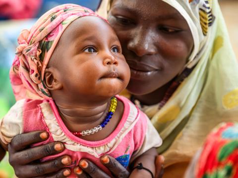 Mother and child at nutrition clinic in Chad
