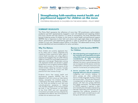 Faith-Sensitive MHPSS Among Children on the Move 