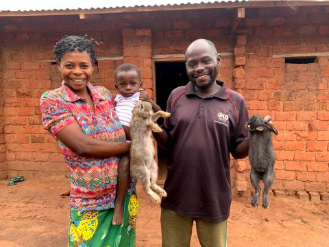 Oscar with his father Stephane and his mother