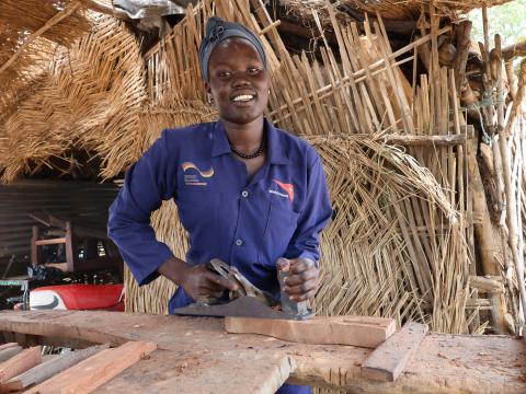 South Sudanese female carpenter 