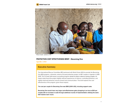 Protection Cost-Effectiveness Brief - Becoming One