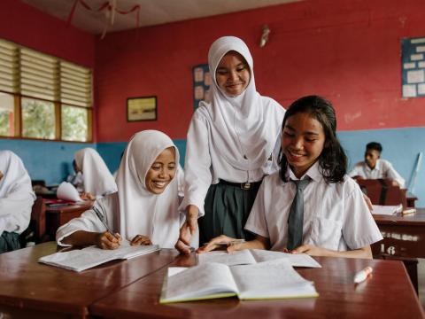 Girls from Sigi, Indonesia at school