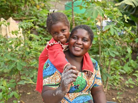 Mother and formerly malnourished daughter in DRC