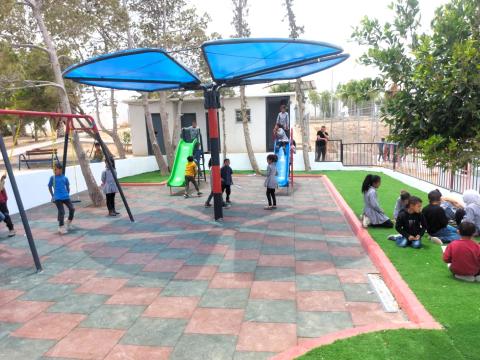 A rehabilitated playground in the south of the West Bank