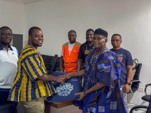 Oti Regional Minister and Irvine Aboagye, World Vision Ghana