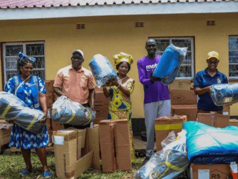 People receiving packages