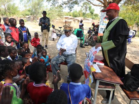 IPAJ Representative Sensitizing Children about Early Marriage