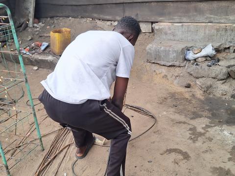 David working at his workshop