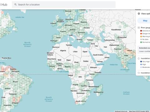 Flood Hub Google map
