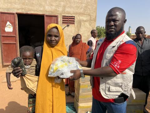 a beneficiary receives his child's ration.