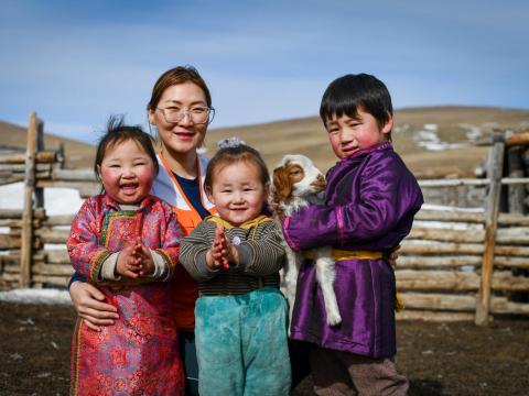 World Vision International Mongolia’s teams are working in the countryside. Dzud response Monder II Project