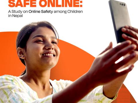 A girl looking into her mobile phone. 