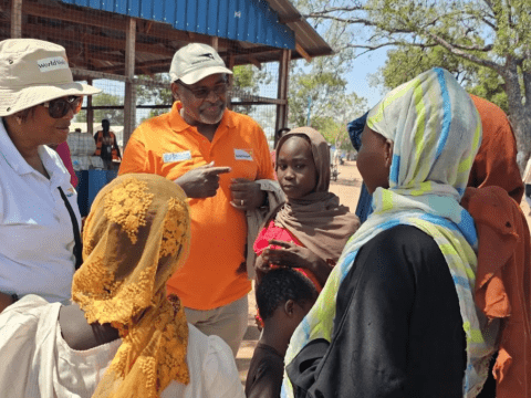 Dr Mesfin and Dorance at Wedweil Refugee Settlement in Aweil