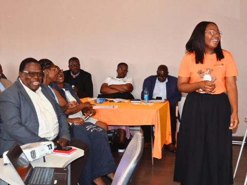 World Vision presenting an Evaluation Report for the transitioning Ekukhanyeni Area Programme.