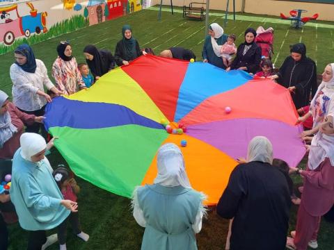 Palstinian mothers during an activity
