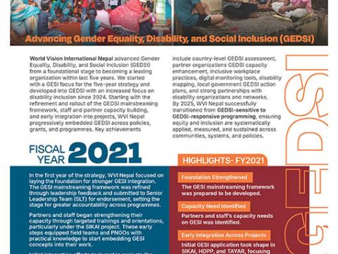 GEDSI Briefing FY21 to FY25 Cover image