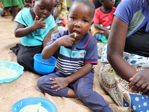 Alexandre Eating Enriched Porridge
