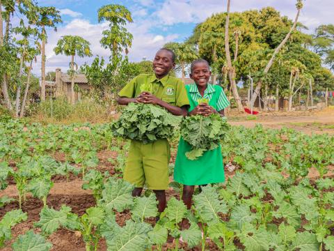 Garden club members at Mushumbi Primary School 