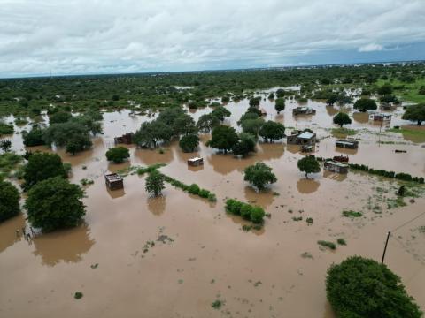 An area completely flooded in Gaza province, one of the most affected regions of Mozambique