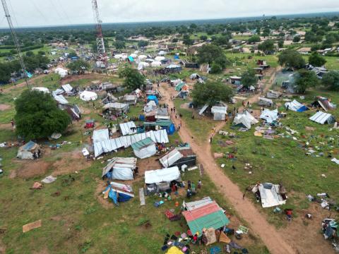 Displaced people find in Gaza Guija district find safety in an open center.