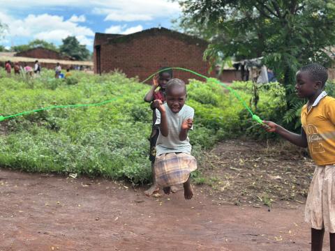 Alegria Jumping with her friends 