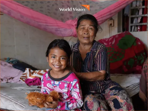 Grandmother and Granddaughter in Cambodia