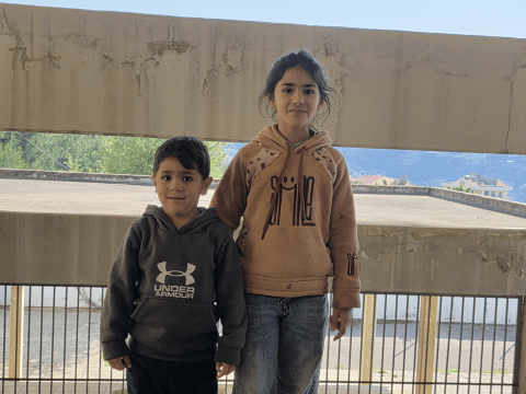 Children in Lebanon seeking safety at a shelter during the March 2026 escalation