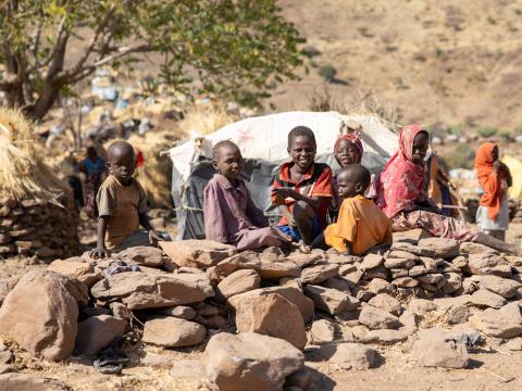 Children in an IDP camp