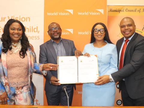 WVE and Municipality leadership after MOU signing