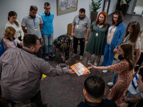 Group of faith leaders working on an activity together