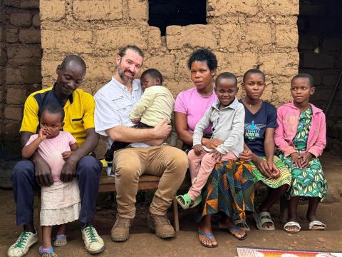 Blandine, her family and her sponsor