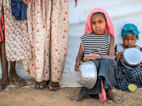 Children with their empty plates